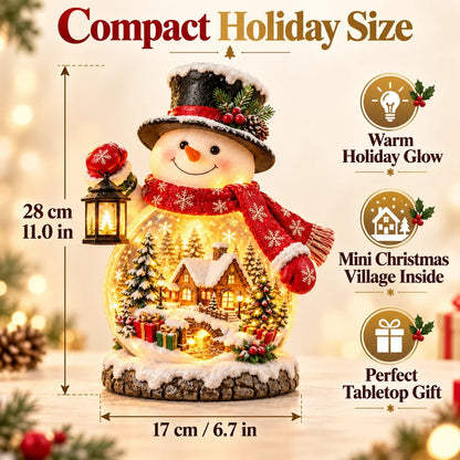 ✨ Christmas Village Snowman Glow – Lighted Holiday Tabletop Decor