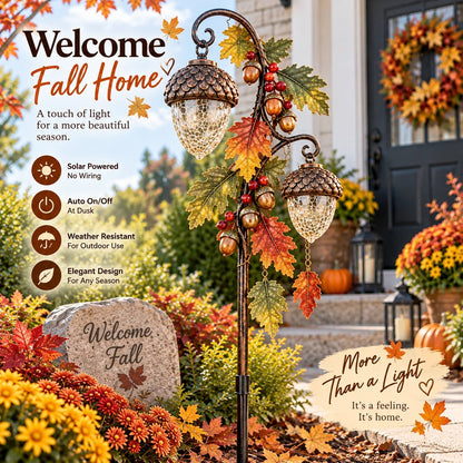 🍁 Autumn Acorn Glow™ – Solar Double Acorn Garden Stake Light🎁