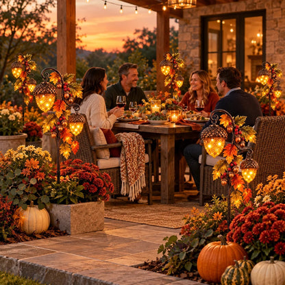 🍁 Autumn Acorn Glow™ – Solar Double Acorn Garden Stake Light🎁