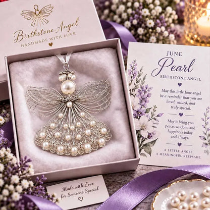 ⏳ Last Day 53% OFF – 👼Handmade Birthstone Angel Wire Ornament |12 Meaningful Birthstone Colors with Keepsake Card ✨