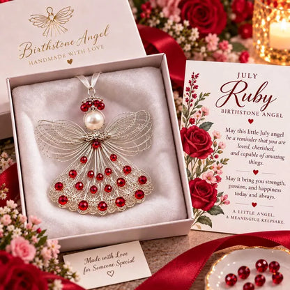 ⏳ Last Day 53% OFF – 👼Handmade Birthstone Angel Wire Ornament |12 Meaningful Birthstone Colors with Keepsake Card ✨