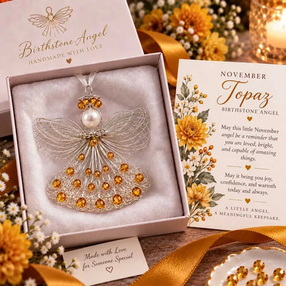 ⏳ Last Day 53% OFF – 👼Handmade Birthstone Angel Wire Ornament |12 Meaningful Birthstone Colors with Keepsake Card ✨